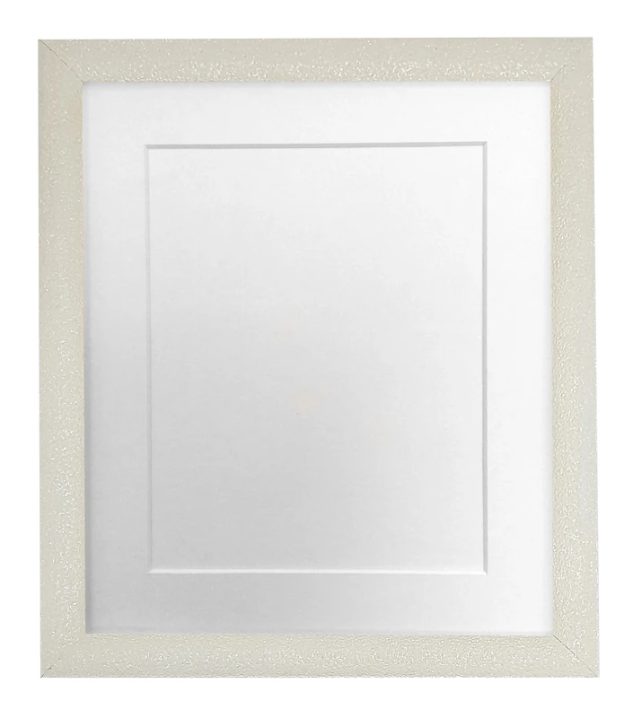 FRAMES BY POST Glitz Cream Picture Photo Frame with White Mount 30 x 20 Plastic Glass, 30 x 20 Inch Image Size A2
