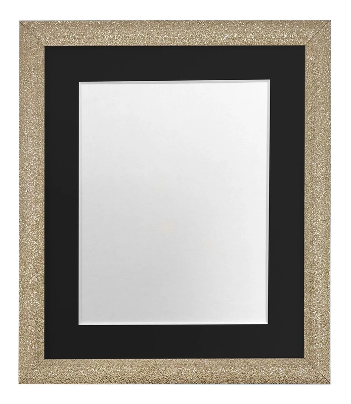 FRAMES BY POST Glitz Gold Picture Photo Frame with Black Mount 50 x 70 CM Image Size 24 x 16 Inch Plastic Glass