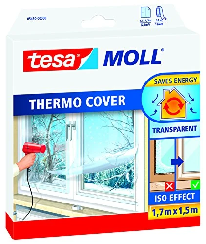 tesa moll® Thermal Cover Window Insulation Film (1.7 m x 1.5 m, Pack of 2)