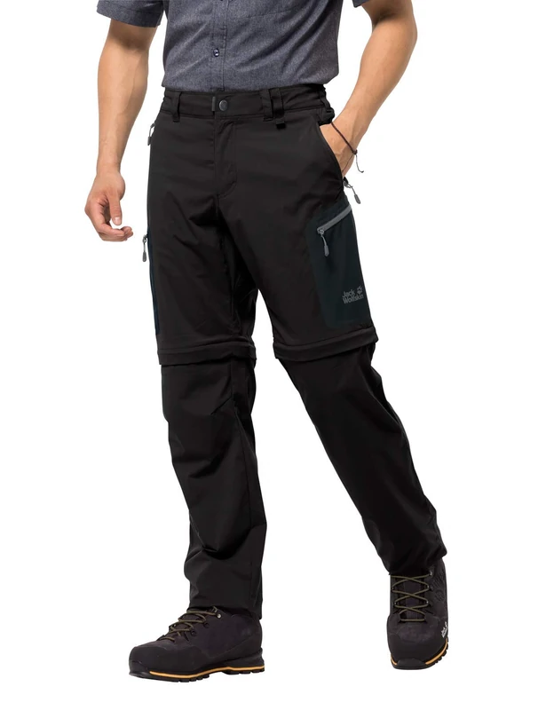 Jack Wolfskin Men Activate Light Zip Off Pants Men's Pants - Black, Size: 46 - Image 1