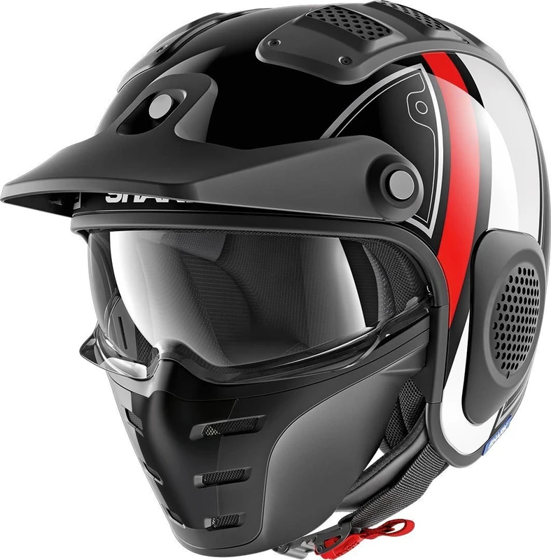 SHARK Motorcycle helmets X-DRAK TERRENCE KWR, Noir/Blanc/Rouge, XS