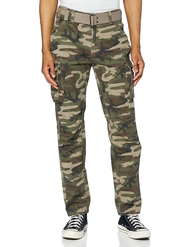Schott Nyc TRRANGER70 Pantalon, Multicolore (Camo Kaki Camo Kaki), W28/L32 (Taille Fabricant:28) Homme