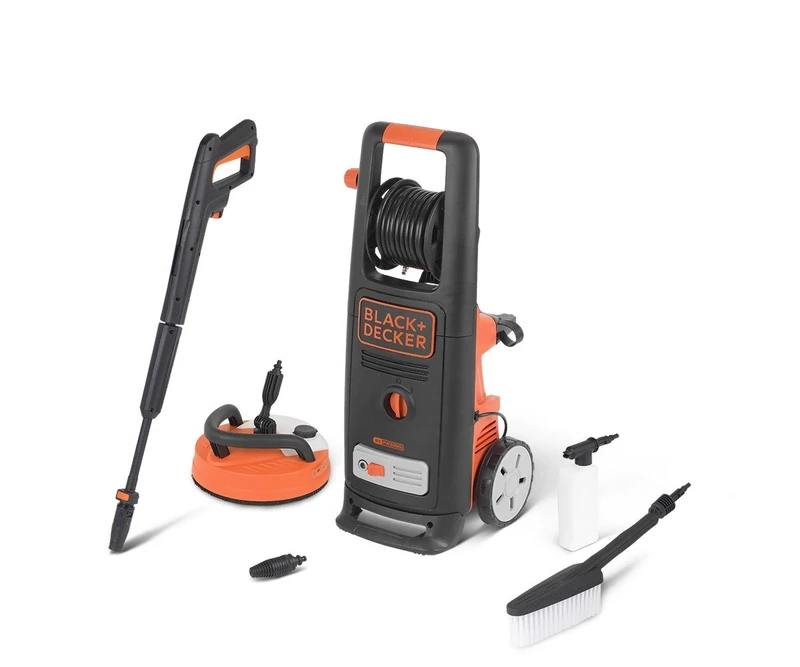 BLACK+DECKER BXPW2000PE High Pressure Washer with Patio Cleaner and Car Wash Brush (2000 W, 140 bar, 440 l/h)