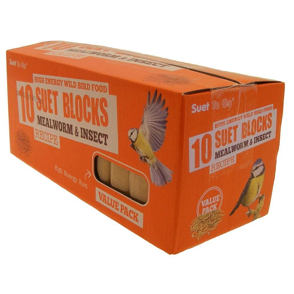Suet To Go Mealworm & Insect Block Wild Bird Food