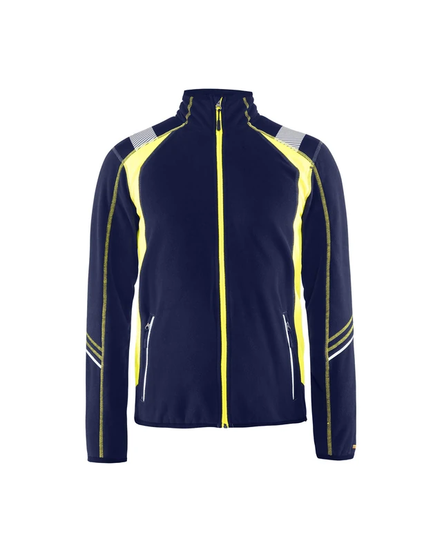 BLÅKLÄDER 49931010 Micro Fleece Jacket, Navy/Yellow, XS - Image 1