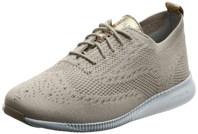 Cole Haan - Womens Zerogrand Stitchlite Oxford Shoes, 5 UK, Rye Knit/Optic White