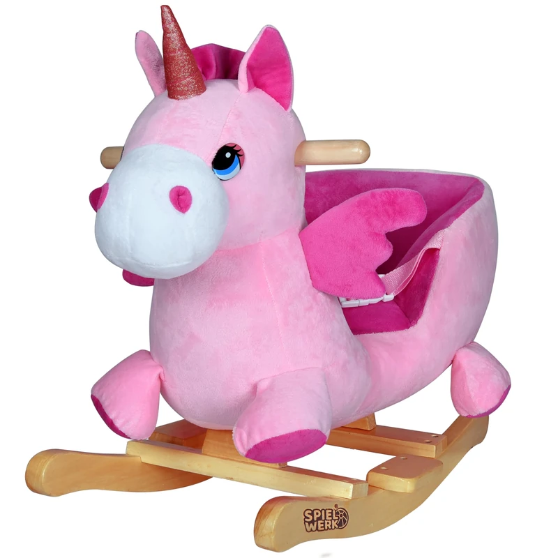 Spielwerk® Unicorn Rocking Chair for Baby Girl & Boy | With Musical Sounds, Sensory Toys for Toddler Balance Training, Baby Toys for Development, Perfect Toddler Toys for Nursery and Playroom
