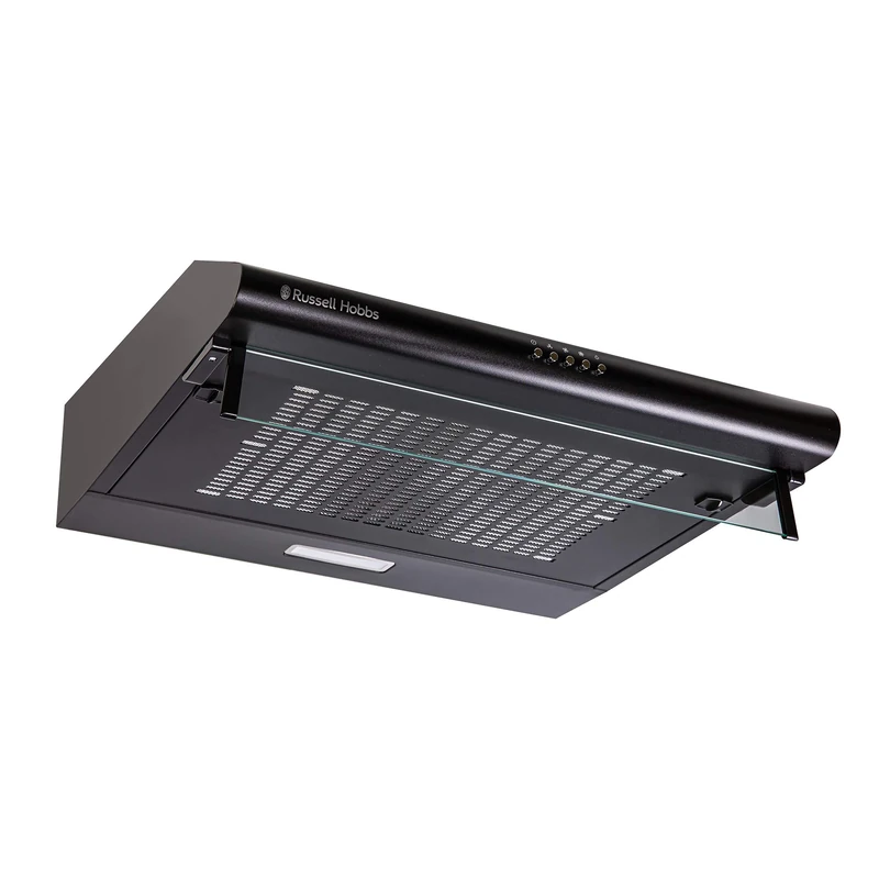 Russell Hobbs 60cm Black Cooker Hood - 180m3/h, 3 Speed, LED Lights