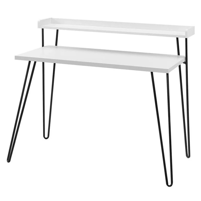 Ameriwood Home Haven Retro Computer Desk with Riser, White