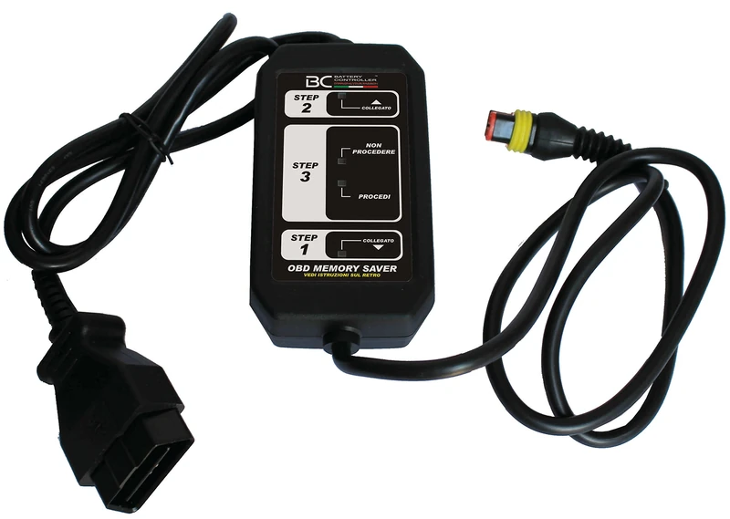 BC Battery Controller 709OBDMS BC Memory Saver Battery for Connection to OBD On-Board Diagnosis Socket on All Cars-Made in Italy