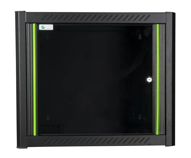 Logon RWM09U45BL Wall Mounted Rack 9U Black Shelf - Shelves (Wall Mounted Rack, 9U, Glass, Round, Black, 48.3 cm (19 inch))