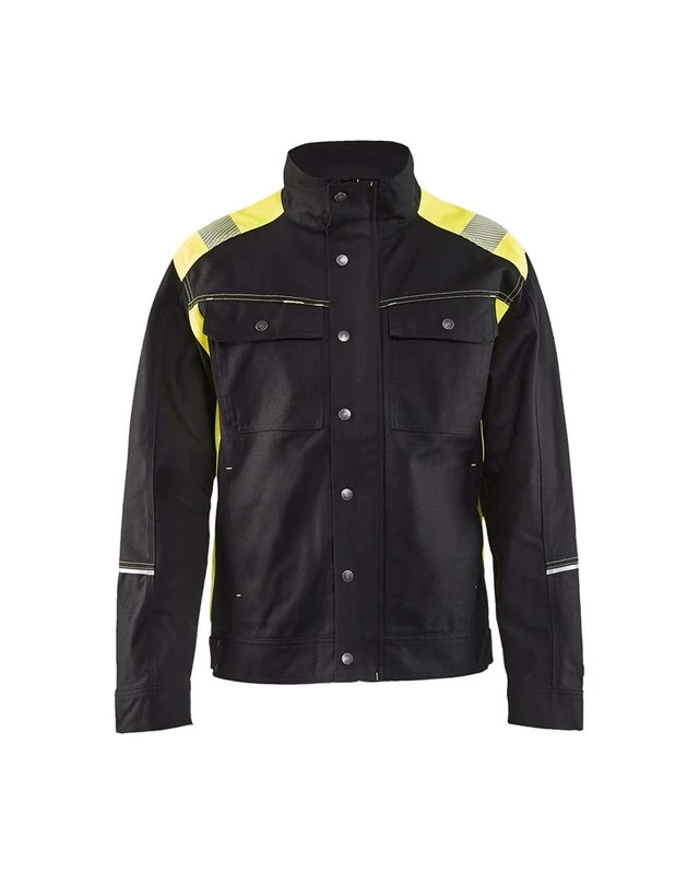 Blåkläder Craftsman Jacket Black/Yellow, Size XXXL, with Reflectors and Reinforced Back