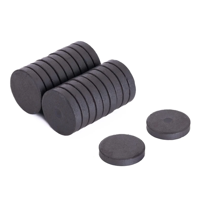 Y10 Ferrite Magnet for Arts, Craft, Science and DIY - 25mm dia x 5mm thick - 0.6kg Pull - Pack of 400