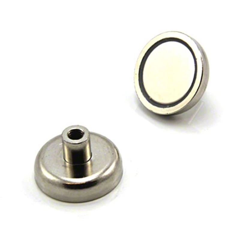 N42 Neodymium Pot Magnet for DIY, Engineering, Manufacturing, Hanging and Holding Applications - 32mm dia x 18mm tall x M6 thread - 36.4kg Pull - Pack of 20