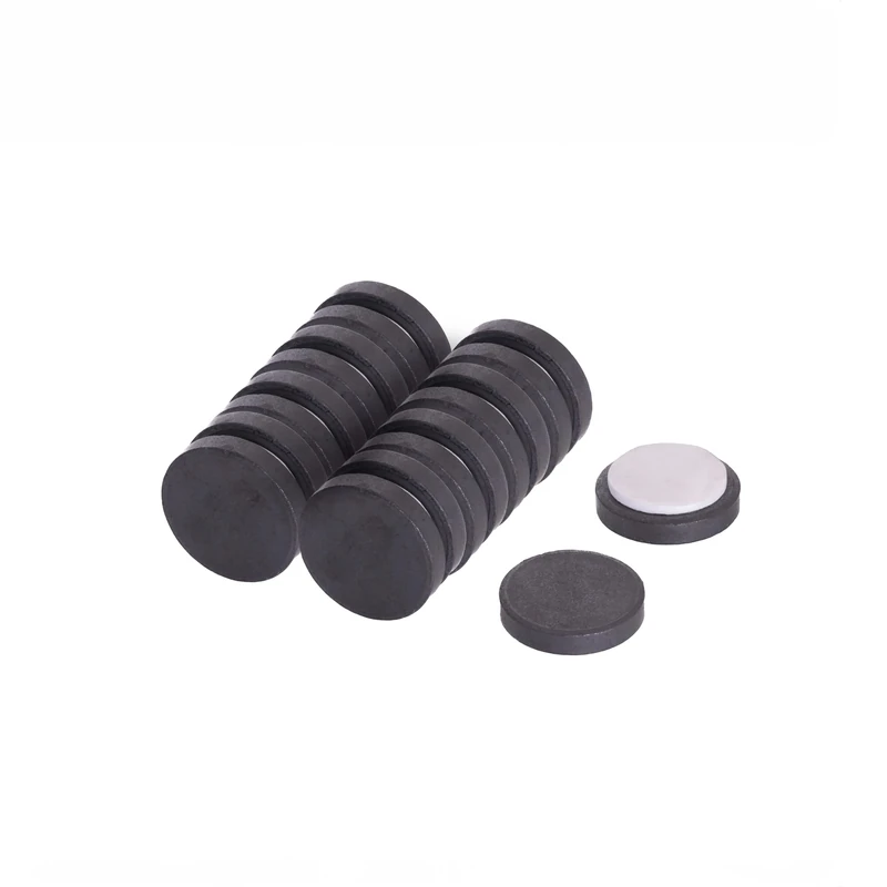 Y10 Ferrite Magnet for Arts, Craft, Science and DIY with Adhesive Foam Pad - 25mm dia x 5mm thick - 0.6kg Pull - Pack of 200