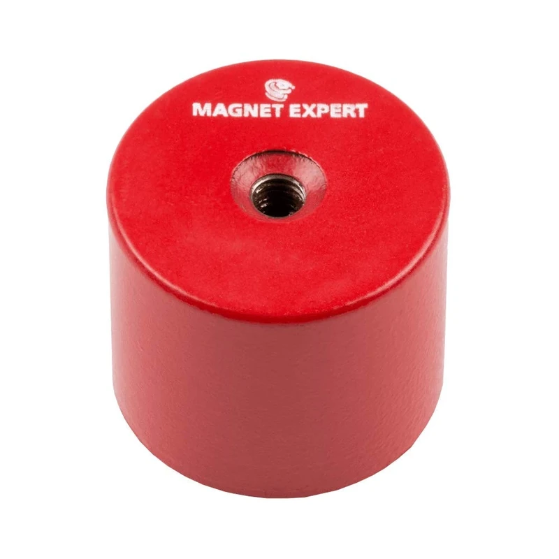 Alnico Deep Pot Magnet for High-Temperature, Engineering, and Manufacturing Applications - 35mm dia x 30mm thick c/w M6 threaded hole - 14kg Pull - Pack of 4