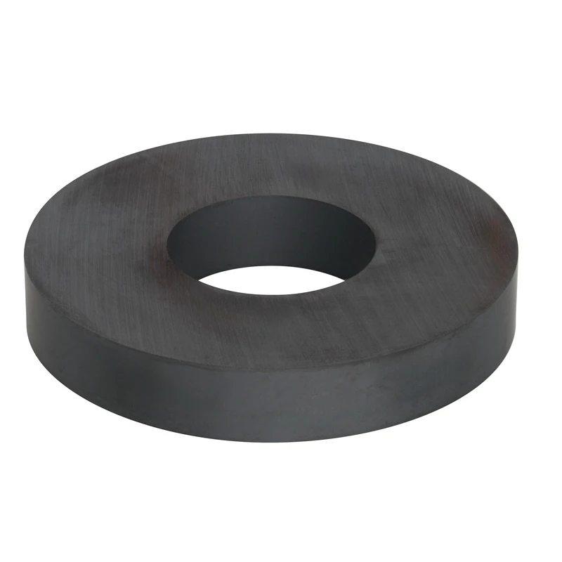 72mm O.D x 30mm I.D x 12mm thick Y30BH Ferrite Ring Magnet - 6.4kg Pull