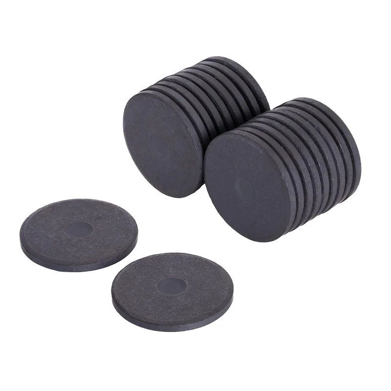 Y10 Ferrite Magnet for Arts, Craft, Science and DIY - 30mm dia x 3mm thick - 0.9kg Pull - Pack of 200