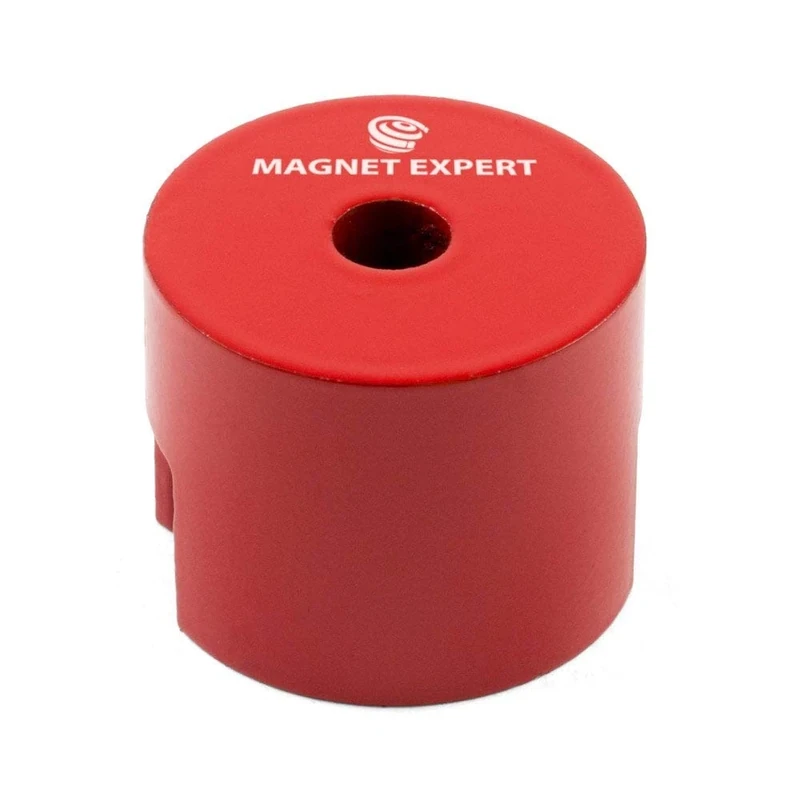 Alnico Button Magnet for High-Temperature and Outdoor Applications - 32mm dia x 25.4mm thick c/w 5mm dia central hole - 4.8kg Pull - Pack of 4