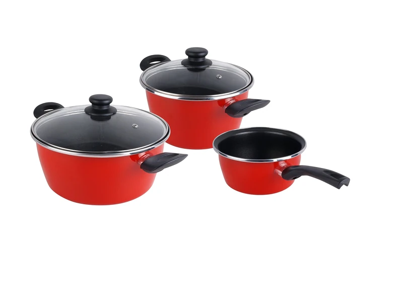 MAGEFESA Grana Enamelled Steel Battery with Reinforced Two-Layer Non-Stick, Red, 51 x 30 x 20.5 cm