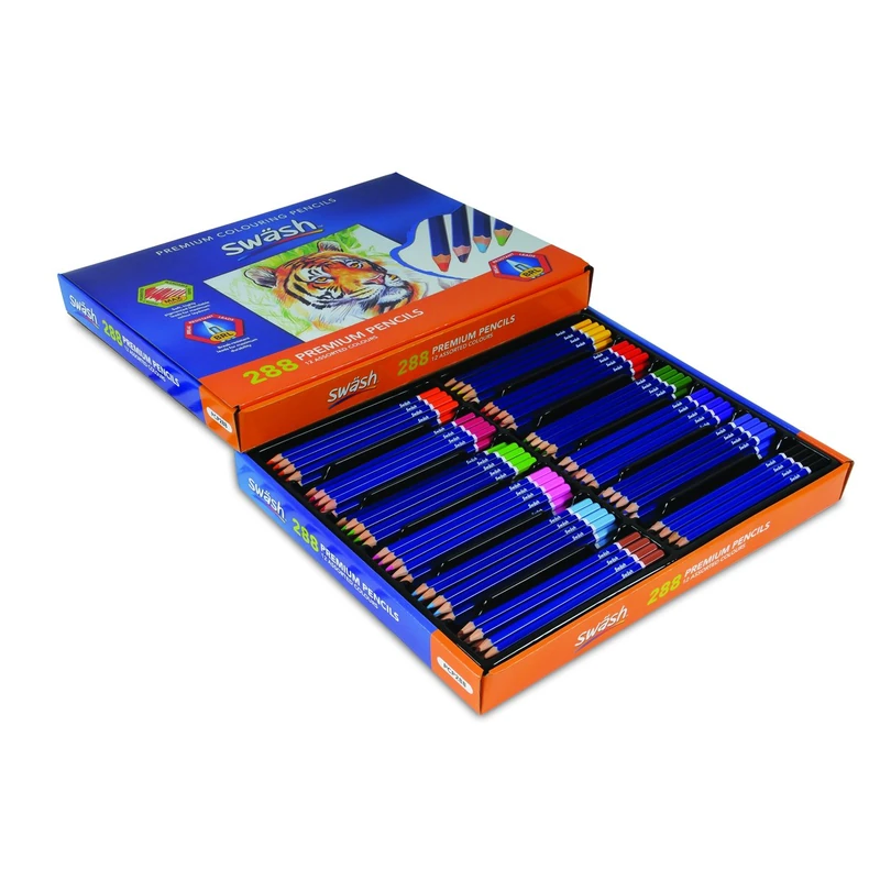 Swash PCP288 Premium Colouring Pencils, Assorted (Pack of 288)