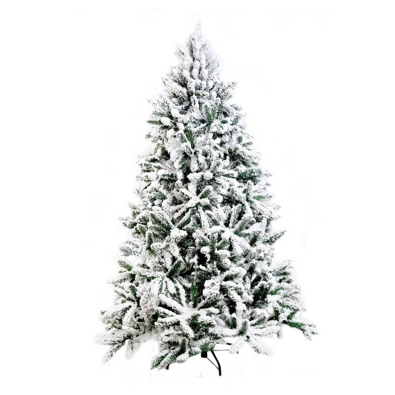 Shatchi 7015-SNOW-TREE-7FT 7ft 210cm Alaskan Pine Artificial Christmas Tree Snow Covered Elegant Xmas Home Decorations, Green