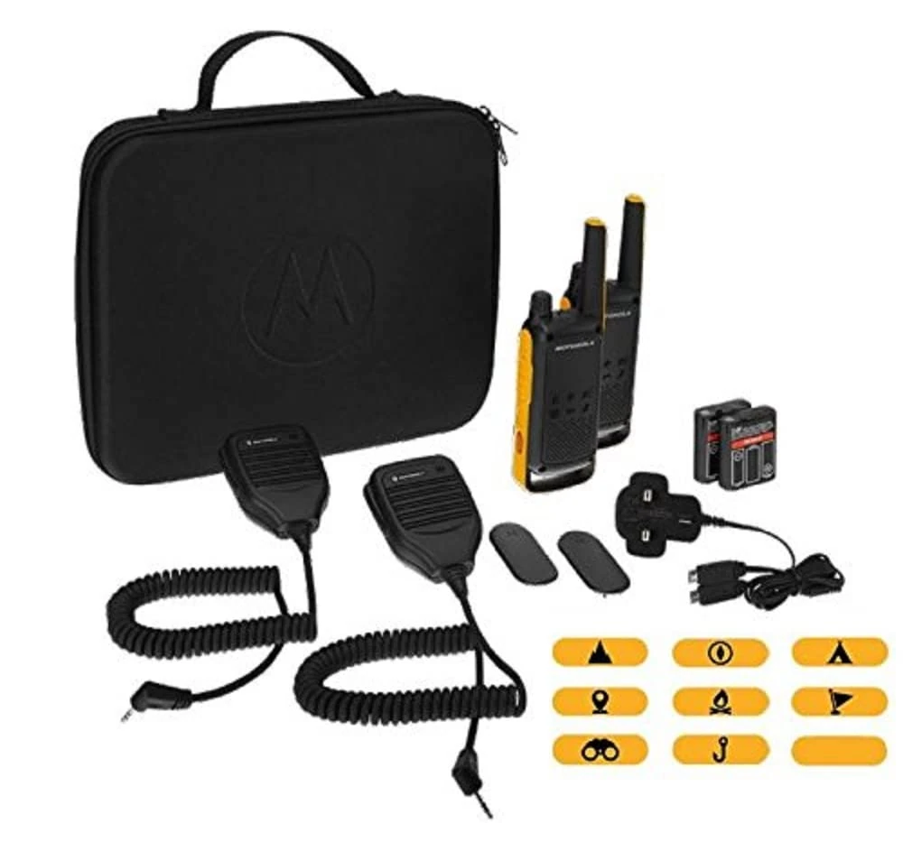 Motorola Talkabout T82 Extreme RSM (Remote Speaker Microphone) 2-Way Walkie Talkie Radio's Twin Pack - Yellow / Black