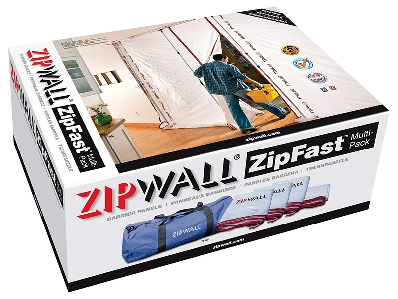 ZipWall ZipFast Reusable Barrier Panels for Dust Barriers, Multi Size Pack, 4-Pack, ZFMP-PK4
