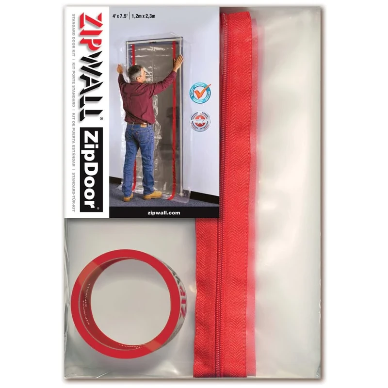 ZIPWALL ZDS-PK12 ZipDoor Standard Door Kit, Black, 12 Pack - Image 1