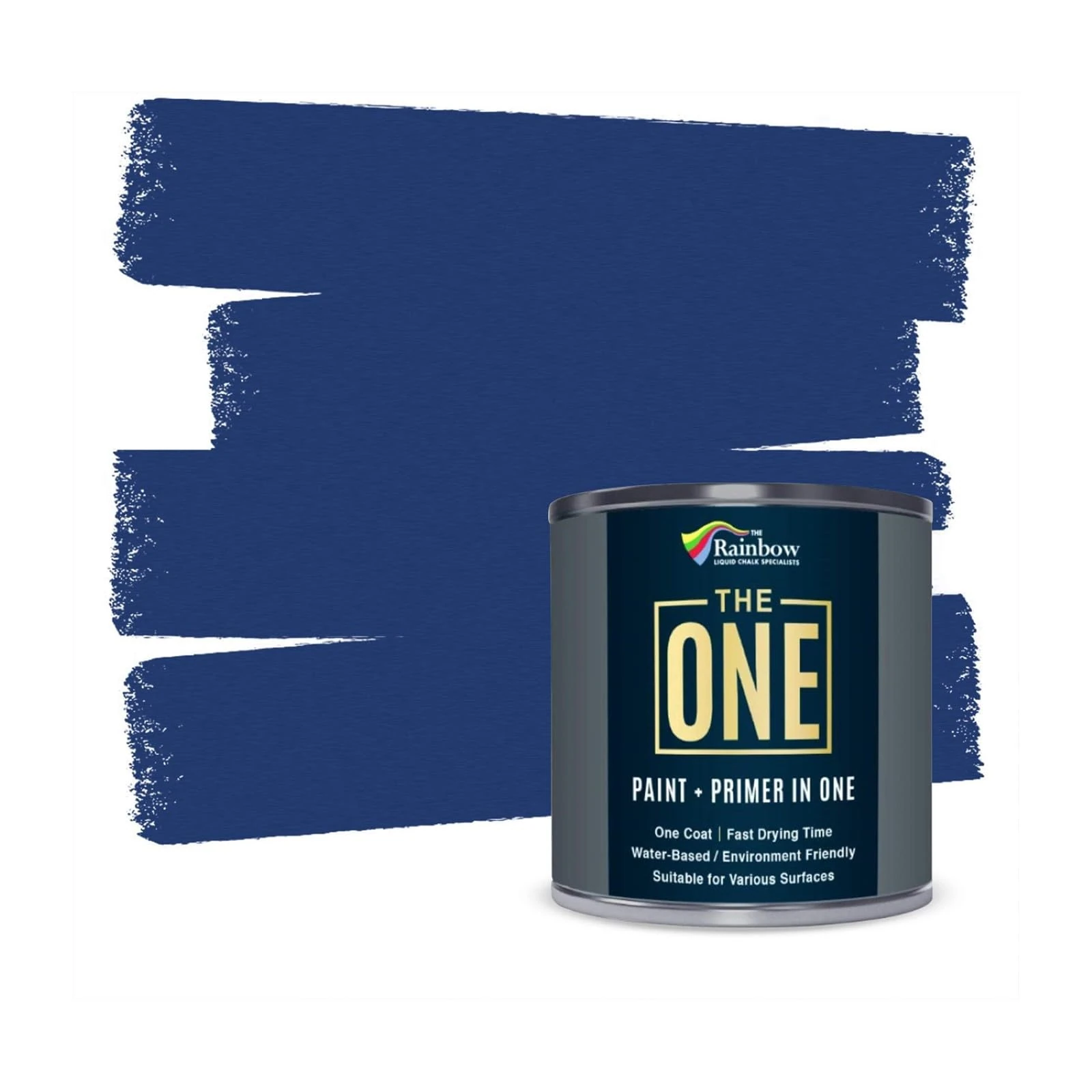 THE ONE All-In-One Paint & Primer - Blue Satin, 250 ml | Multi-Surface 1 Coat Formula | Easy Indoor & Outdoor Decorating for Home & Garden Walls, Floors & Furniture | Durable, Water-Based & Low VOC