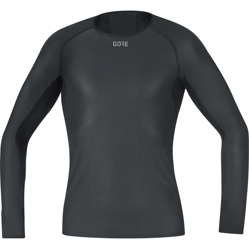 GOREWEAR M WINDSTOPPER Base Layer Long Sleeve Shirt Mens, Black, S