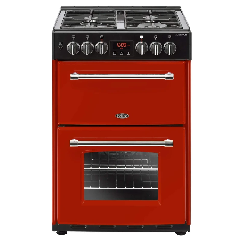 Belling Farmhouse 60cm Double Oven Dual Fuel Mini Range Cooker - Hot Jalapeno