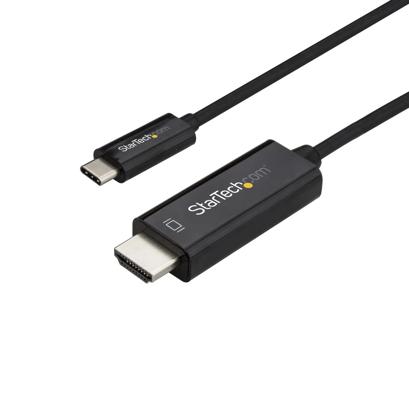 StarTech.com 3ft (1m) USB C to HDMI Cable - 4K 60Hz USB Type C to HDMI 2.0 Video Adapter Cable - Thunderbolt 3 Compatible - Laptop to HDMI Monitor/Display - DP 1.2 Alt Mode HBR2 - Black (CDP2HD1MBNL) - Image 1