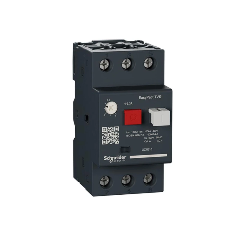 Schneider GZ1E10 4-6.3 EasyPact TVS Motor Circuit Breaker, White - Image 1