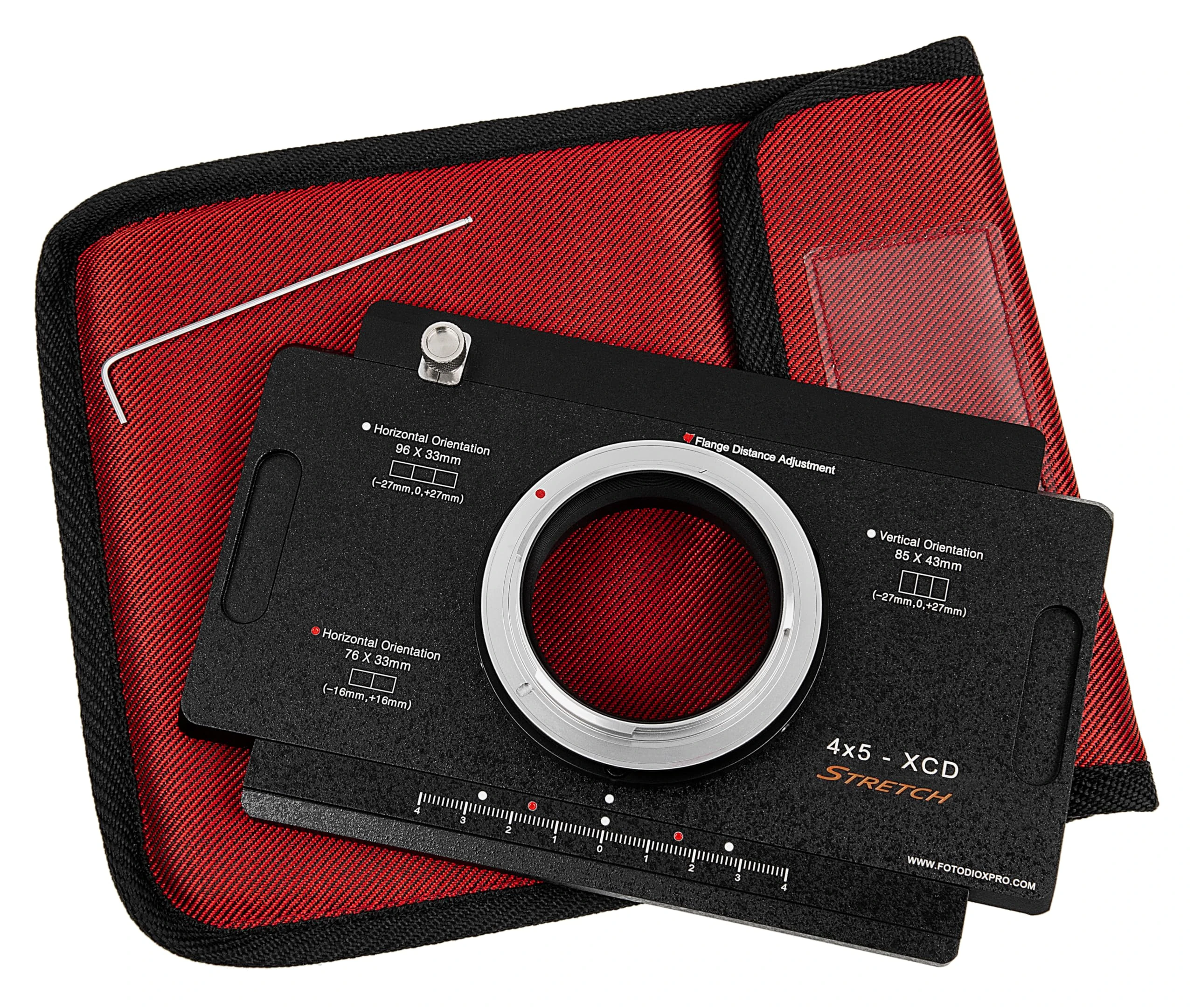 Fotodiox Pro Lens Mount Adapter Compatible with Hasselblad XCD-mount Cameras (such as X1D 50c and X1D II 50c) to Large Format 4x5 View Cameras with a Graflok Rear Standard - Shift/Stitch Adapter