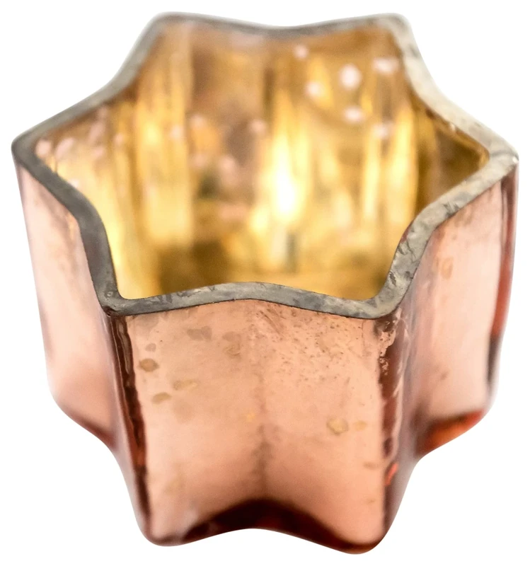 Insideretail 48-Piece Mercury Glass Star Wedding Tea-Light Holders, Gold, 7 x 7 x 7 cm