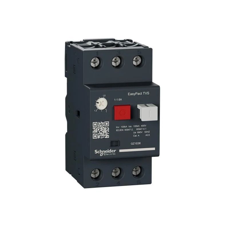 Schneider GZ1E06 1-1.6 EasyPact TVS Motor Circuit Breaker, White
