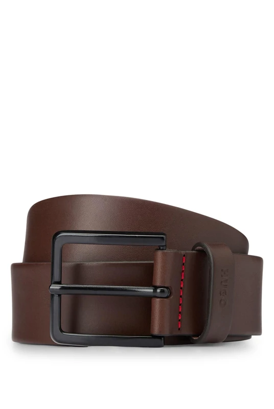 HUGO Men's Gionio_sz40 Belt, Brown (Dark 202), 50 (Manufacturer size: 115)