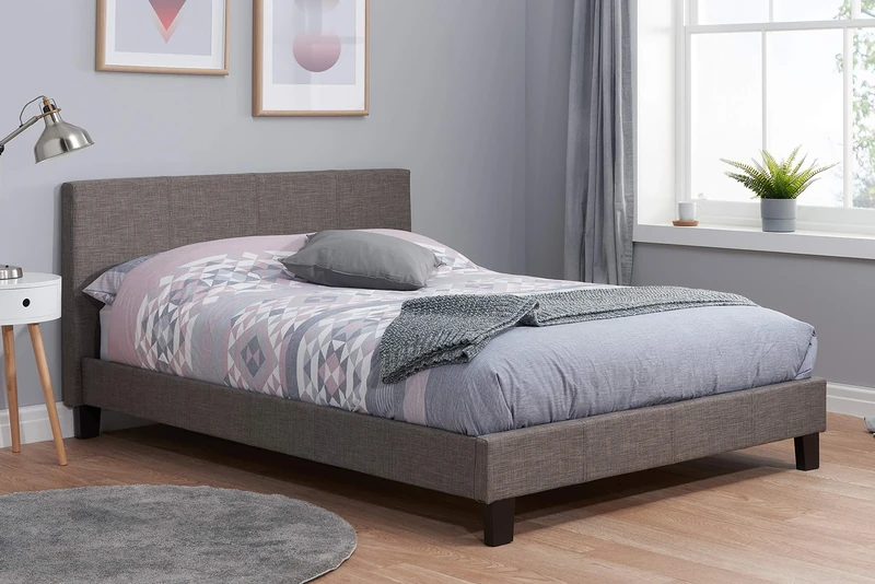 Birlea Berlin Bed, Fabric, Grey, Small Double