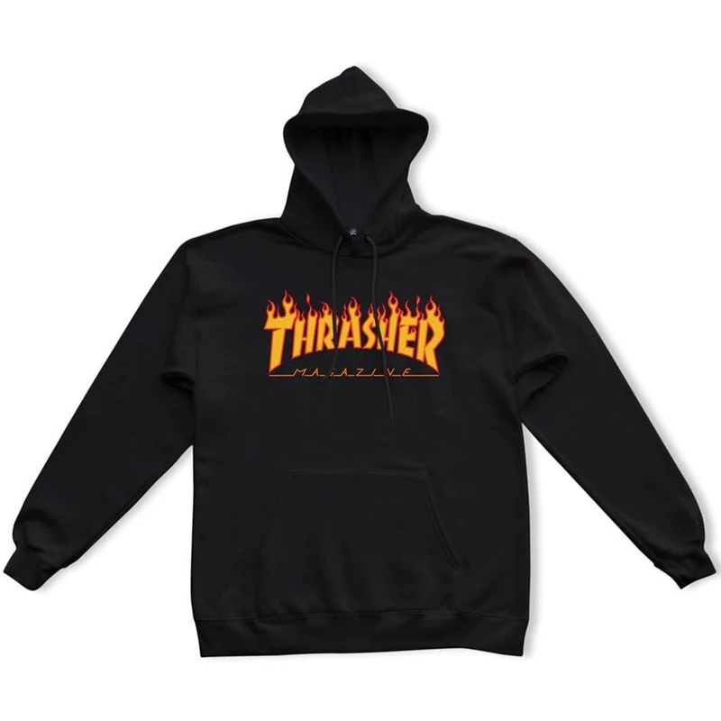 Thrasher Men's Hoodie, Nero (Nero/Fiamme), M - Image 1