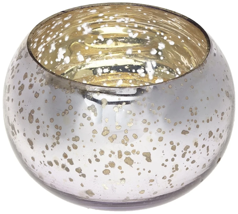 Insideretail 48-Piece Antique Pumpkin Mercury Glass Wedding Tea-Light Holders, Lilac, 7 x 7 x 7 cm