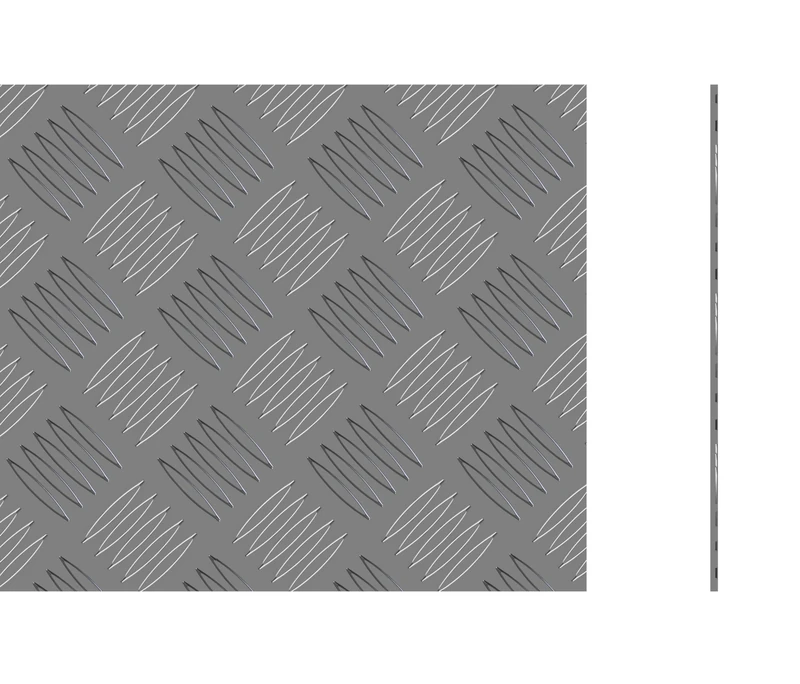 STORMGUARD 18AM035 Checker Plate, Aluminium, 1000mm x 200mm x 2mm, Set of 2 Piece - Image 1