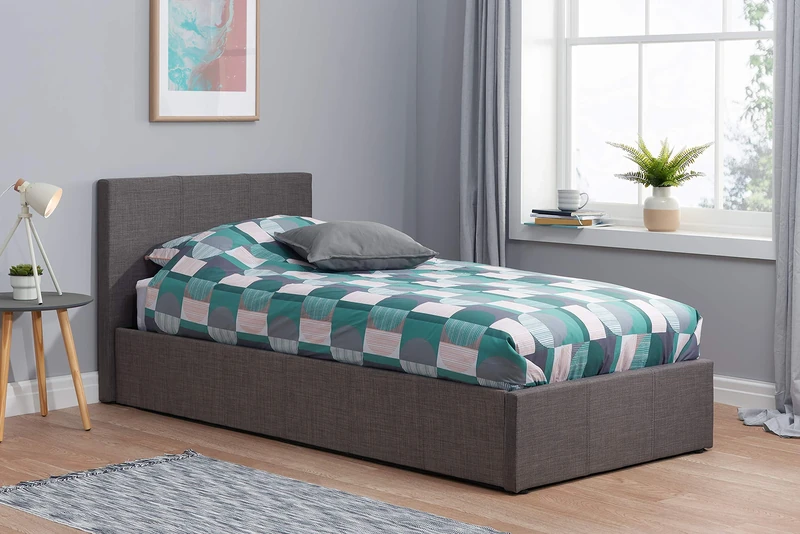 Birlea Berlin Ottoman Storage Bed, Fabric, Grey, Single