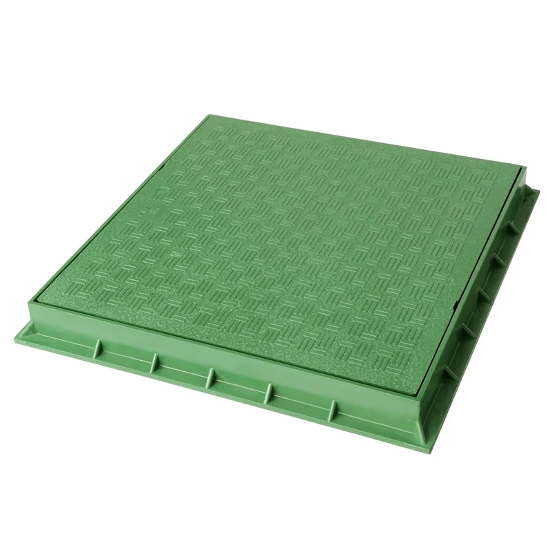 First Plast tcdp40 V-y Frame with Lid pedonabile in PVC, Green, 400 x 400 mm - Image 1
