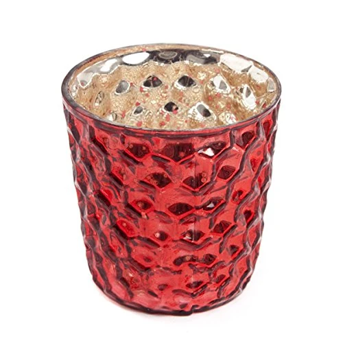 Insideretail 48-Piece Mercury Glass Bubble Wedding Tea-Light Holders, Red, 7 x 7 x 7 cm - Image 1