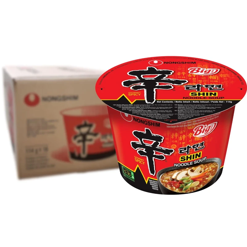 Nong Shim Shin Noodle Big Bowl, 114 g, Pack of 16 | L0183403-P105213109-M105213096