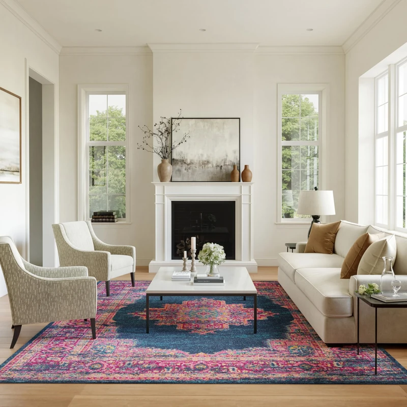 Rugs Direct Rug, Polyester, Multicoloured, 201cm x 290cm