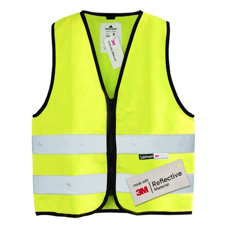 Salzmann Children’s High-Visibility Safety Vest with Zip | 4 Colours – Ages 1 to 18 | High Vis Vest for Kids | Made with 3M Reflective Material