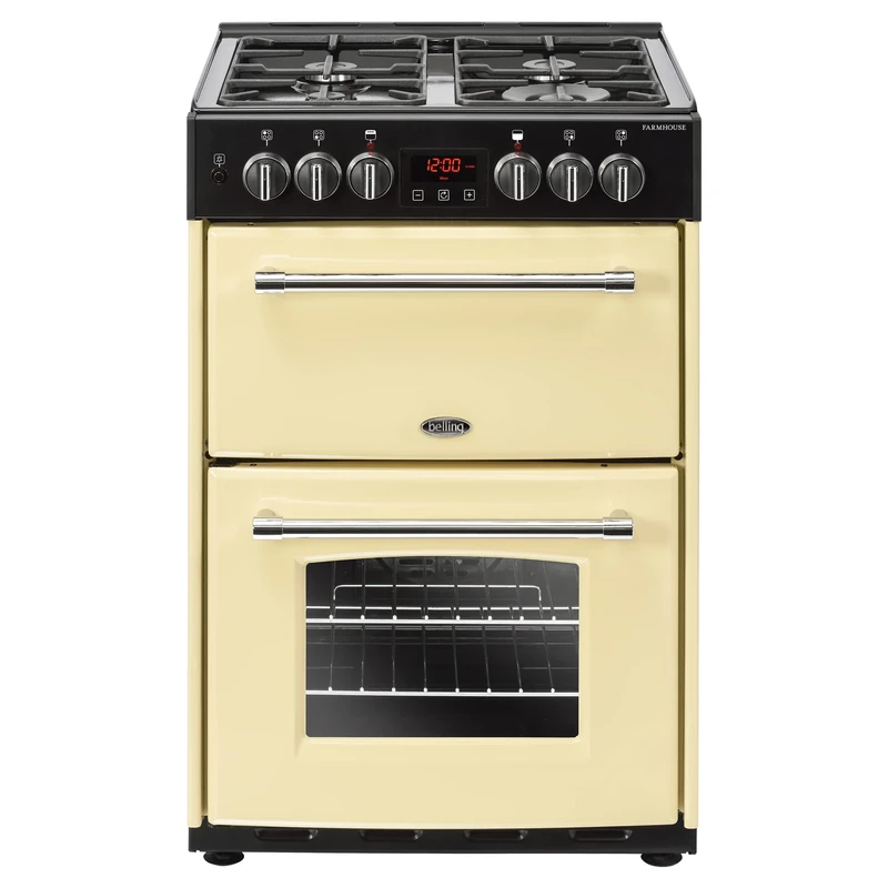 Belling Farmhouse 60DF Dual Fuel Range Cooker, Cream, 60cm