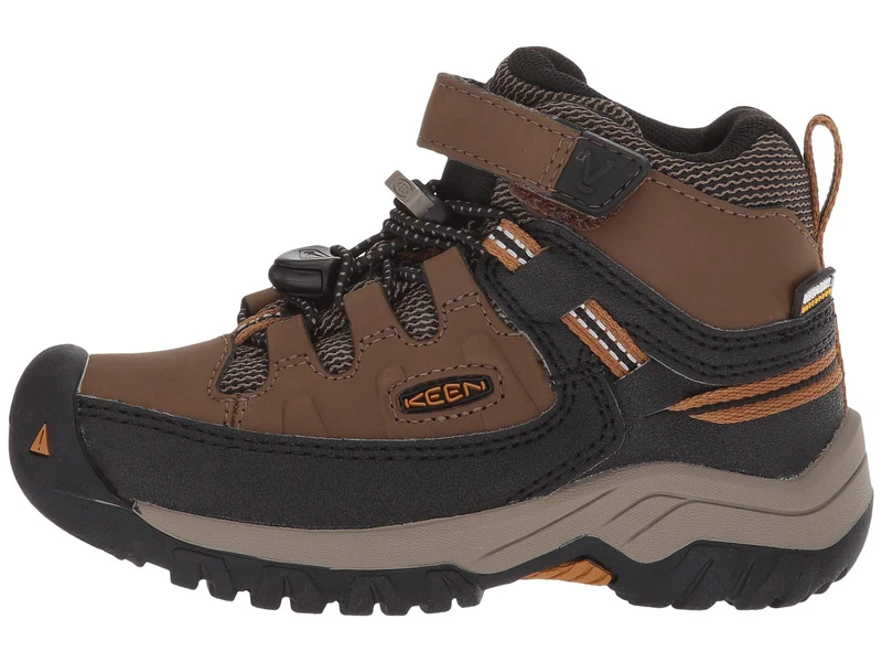 KEEN Unisex Targhee Mid Waterproof Hiking Boot, Dark Earth Golden Brown, 9 UK Child